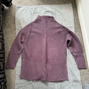 Knit Tunic-Length Mock Neck Sweater